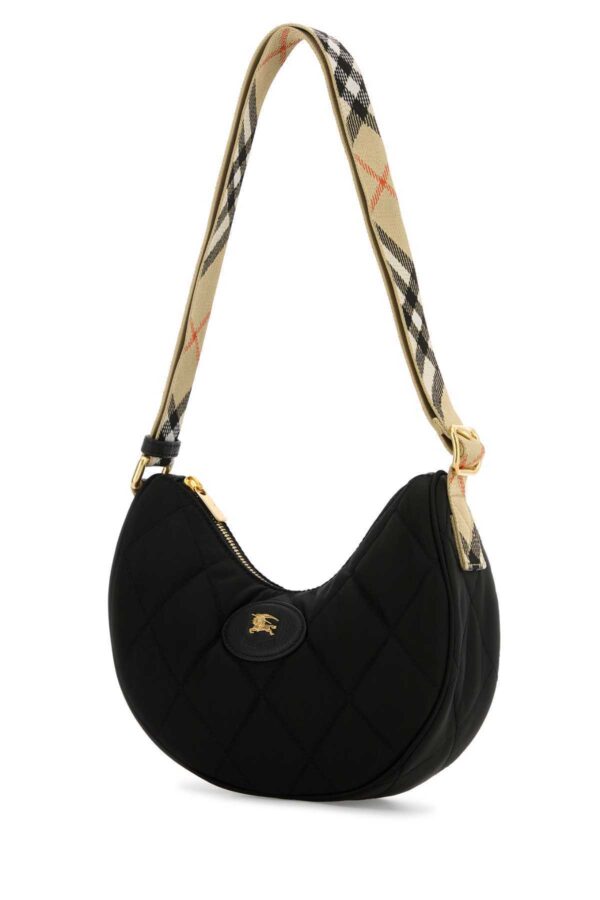 BURBERRY｜Black Nylon Horseshoe Crossbody Bag