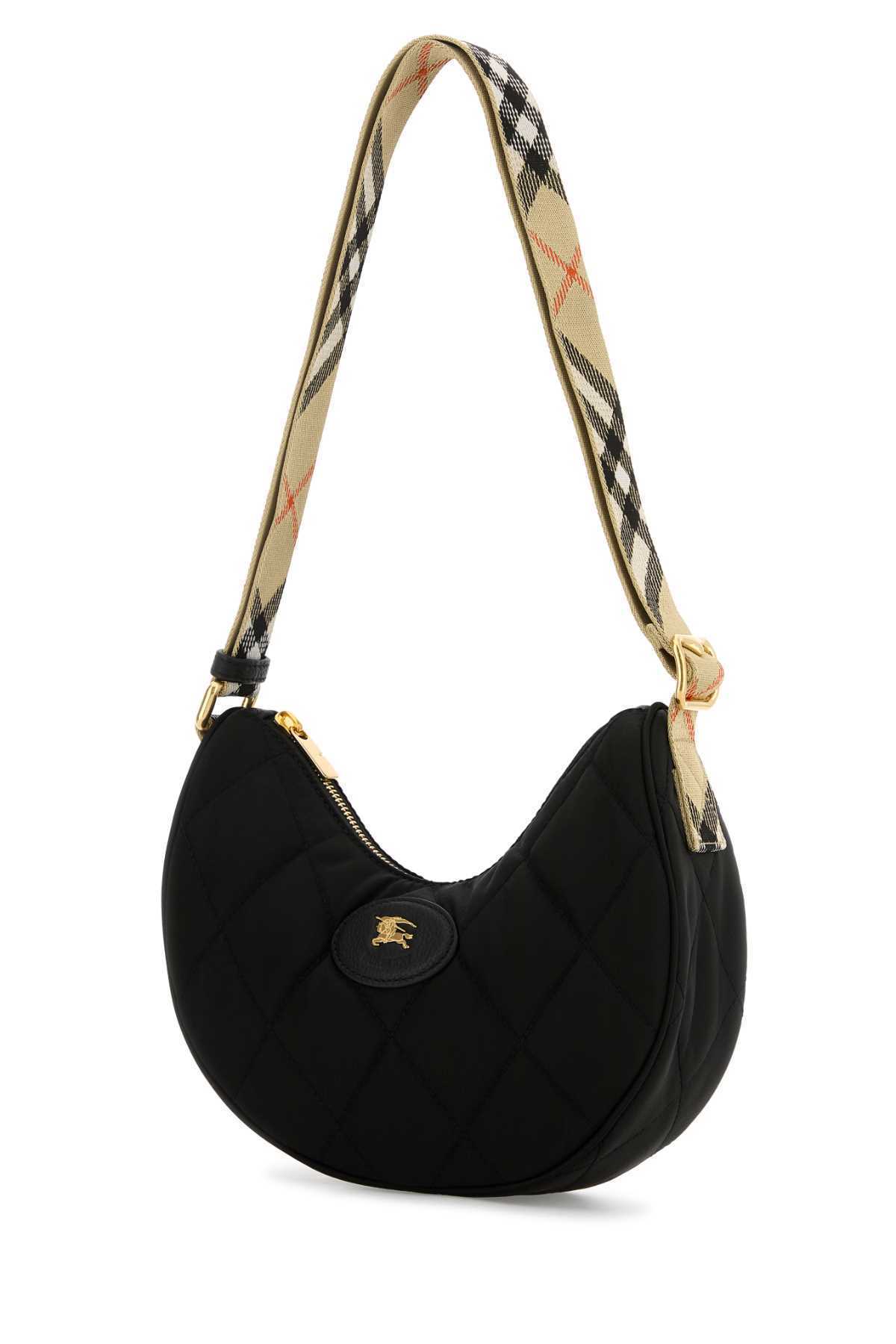 BURBERRY|Black Nylon Horseshoe Crossbody Bag