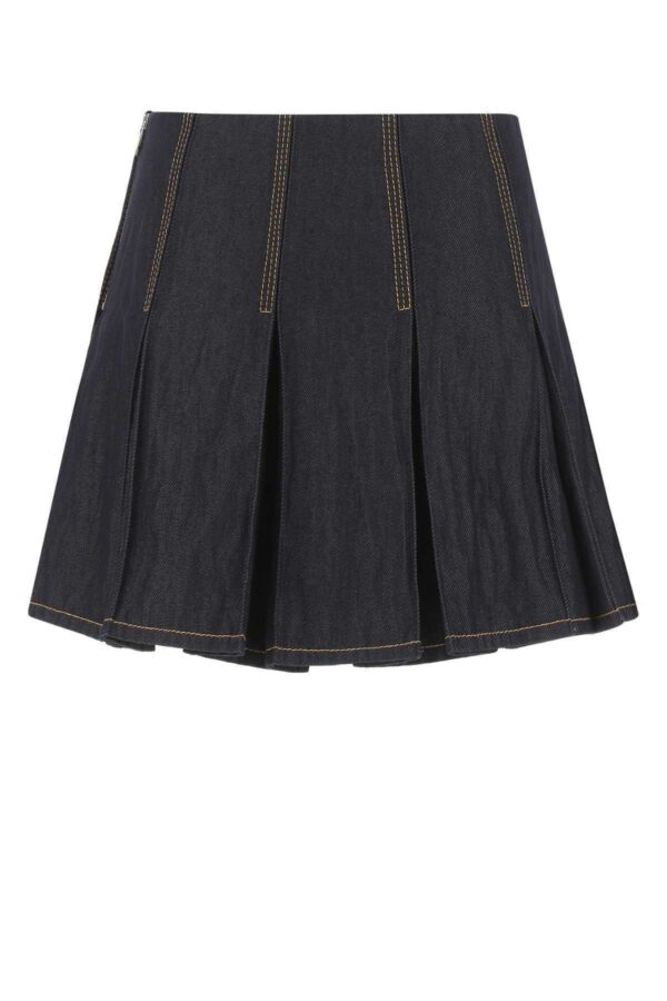 BOTTEGA VENETA｜Dark Blue Denim Mini Skirt