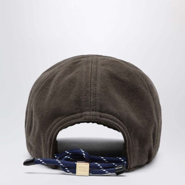 MIU MIU|Washed Denim Baseball Cap In Dark Br