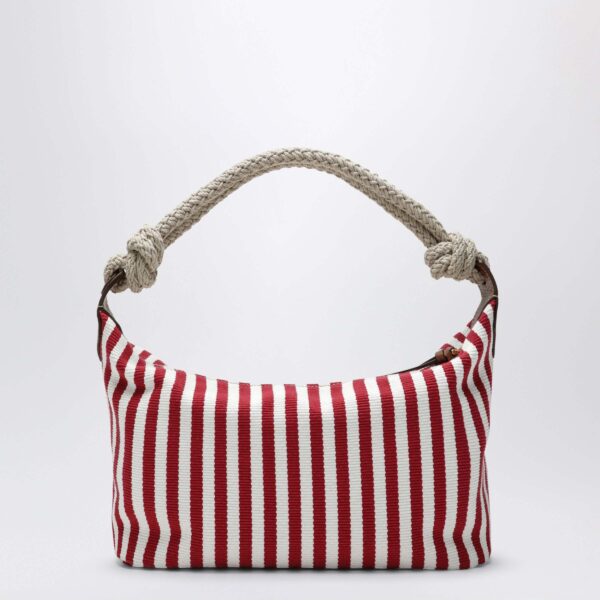 MIU MIU|Ruby Cognac Striped Canvas Bag