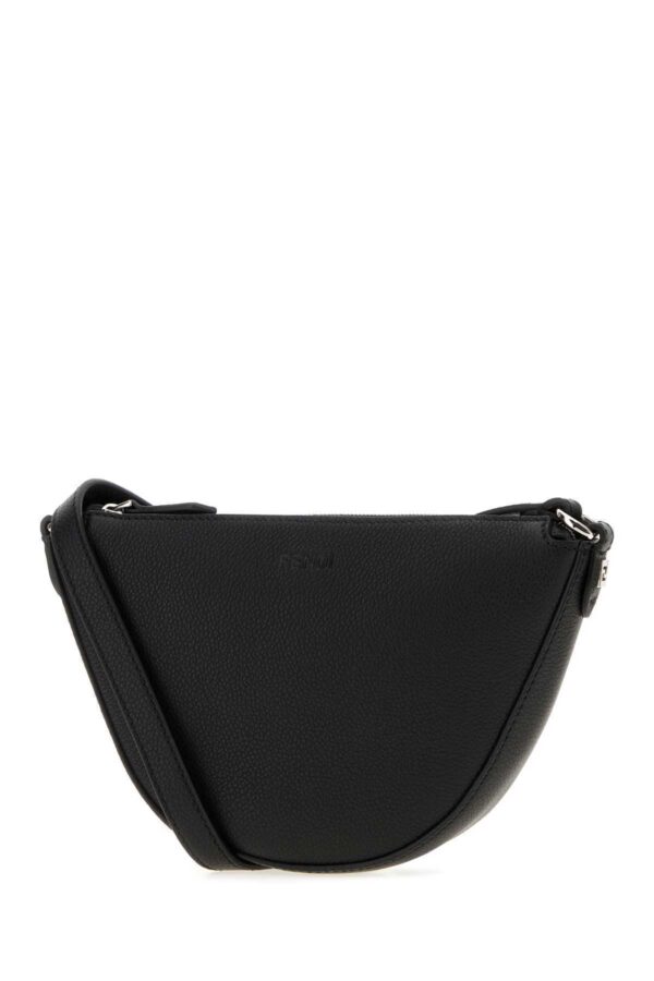 FENDI｜Black Leather Mini Melon Crossbo