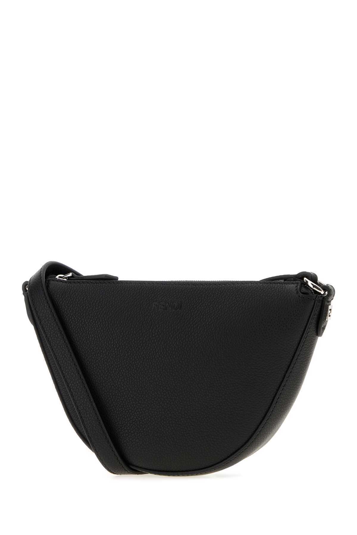 FENDI|Black Leather Mini Melon Crossbo