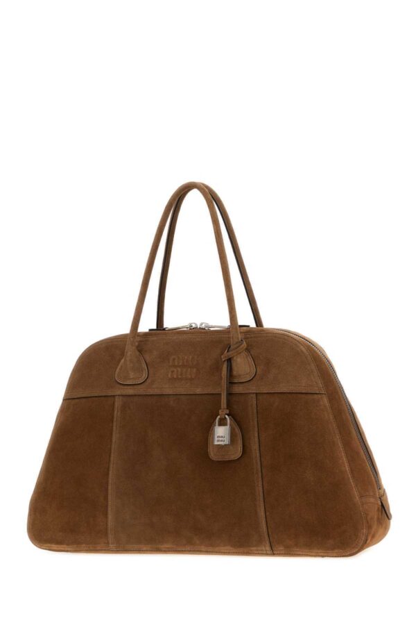 MIU MIU|Brown Suede Vivant Shopping Bag
