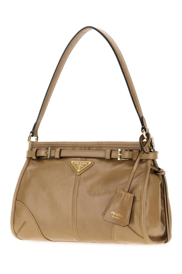 PRADA|Beige Leather Bonnie Shoulder Bag